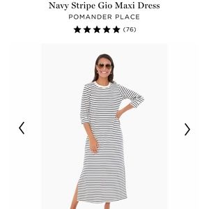 Tuckernuck Red long sleeve maxi stripe dress with side slit XXL